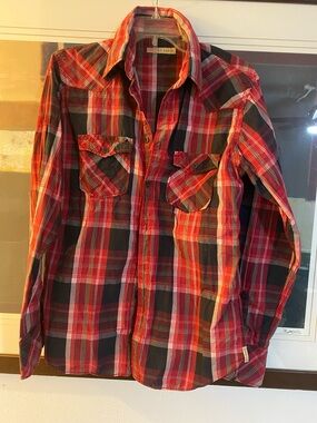 Ted Baker Red Plaid Casual Button-Down Shirt